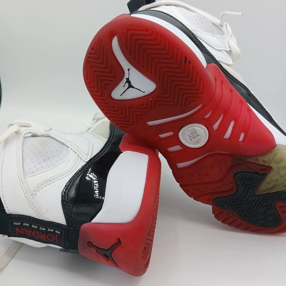 Jordan 6 Rings Shoes Youth Size 6.5Y White Black Red DQ8431-106 Retro Basketball